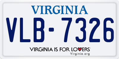 VA license plate VLB7326