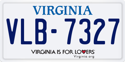 VA license plate VLB7327