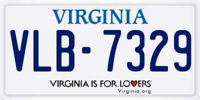 VA license plate VLB7329