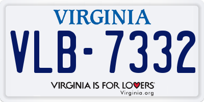 VA license plate VLB7332