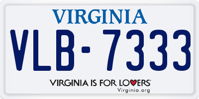 VA license plate VLB7333