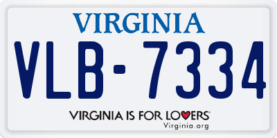 VA license plate VLB7334