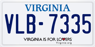 VA license plate VLB7335