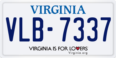 VA license plate VLB7337