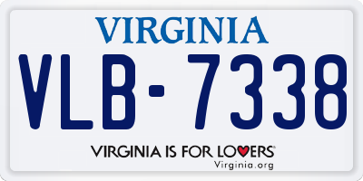 VA license plate VLB7338