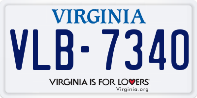 VA license plate VLB7340