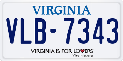 VA license plate VLB7343