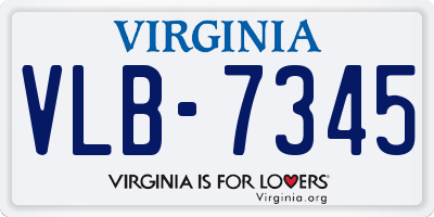 VA license plate VLB7345