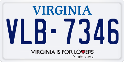 VA license plate VLB7346