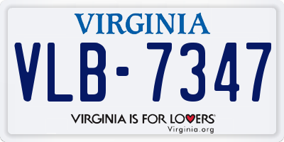 VA license plate VLB7347