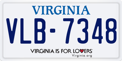 VA license plate VLB7348