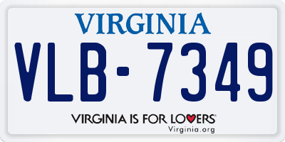 VA license plate VLB7349