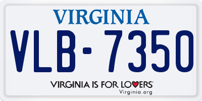 VA license plate VLB7350