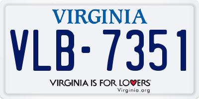 VA license plate VLB7351