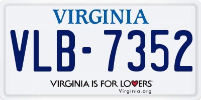 VA license plate VLB7352