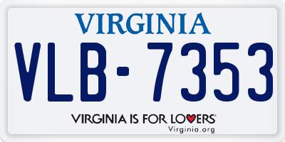 VA license plate VLB7353