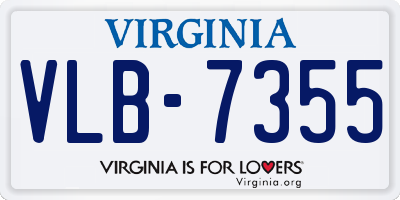 VA license plate VLB7355