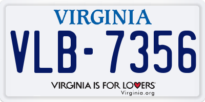VA license plate VLB7356