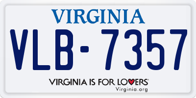 VA license plate VLB7357