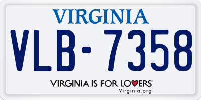 VA license plate VLB7358