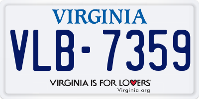VA license plate VLB7359