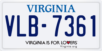 VA license plate VLB7361
