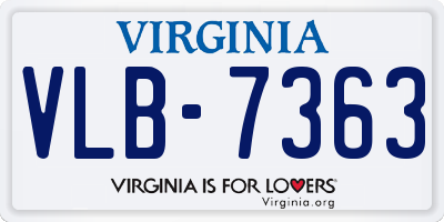 VA license plate VLB7363