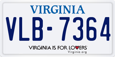 VA license plate VLB7364