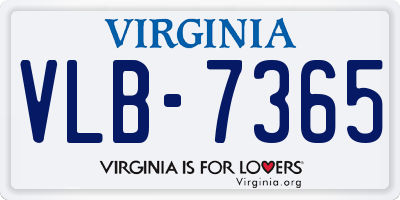 VA license plate VLB7365