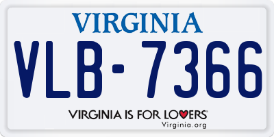 VA license plate VLB7366