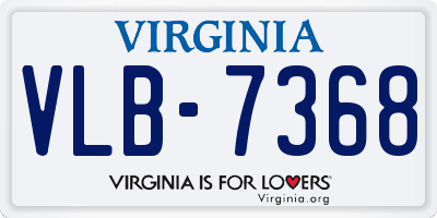 VA license plate VLB7368