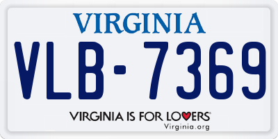 VA license plate VLB7369