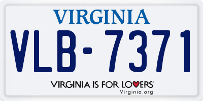 VA license plate VLB7371