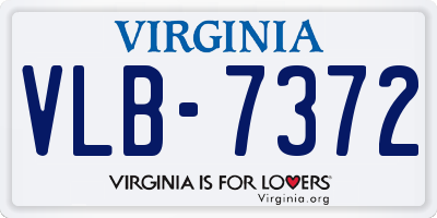 VA license plate VLB7372