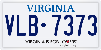 VA license plate VLB7373