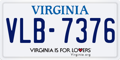 VA license plate VLB7376