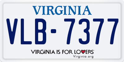 VA license plate VLB7377