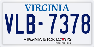 VA license plate VLB7378