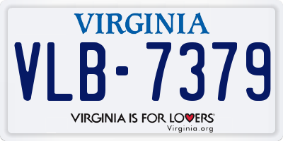 VA license plate VLB7379