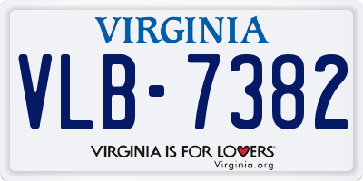 VA license plate VLB7382