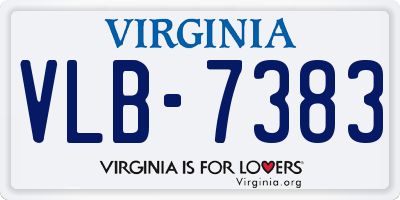 VA license plate VLB7383