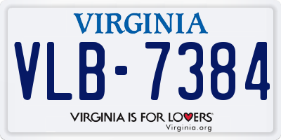 VA license plate VLB7384