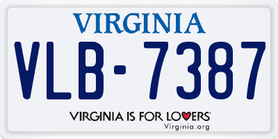 VA license plate VLB7387