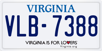 VA license plate VLB7388