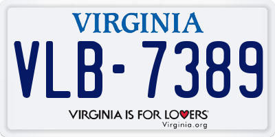 VA license plate VLB7389