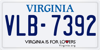 VA license plate VLB7392