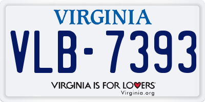 VA license plate VLB7393