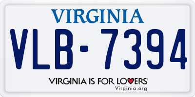VA license plate VLB7394