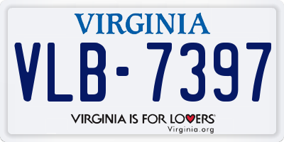 VA license plate VLB7397