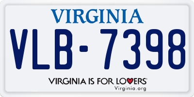 VA license plate VLB7398